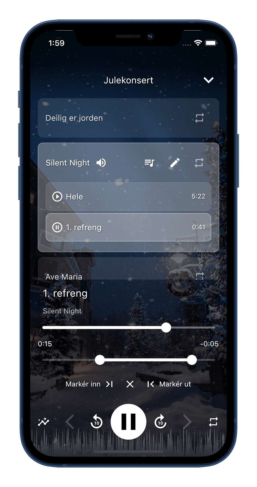 Audio-Wiedergabe in ChoirMate